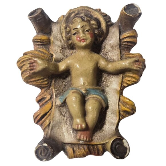 Vintage Baby Jesus Manger Nativity Figurine Christmas Decoration Figure - Picture 15 of 16